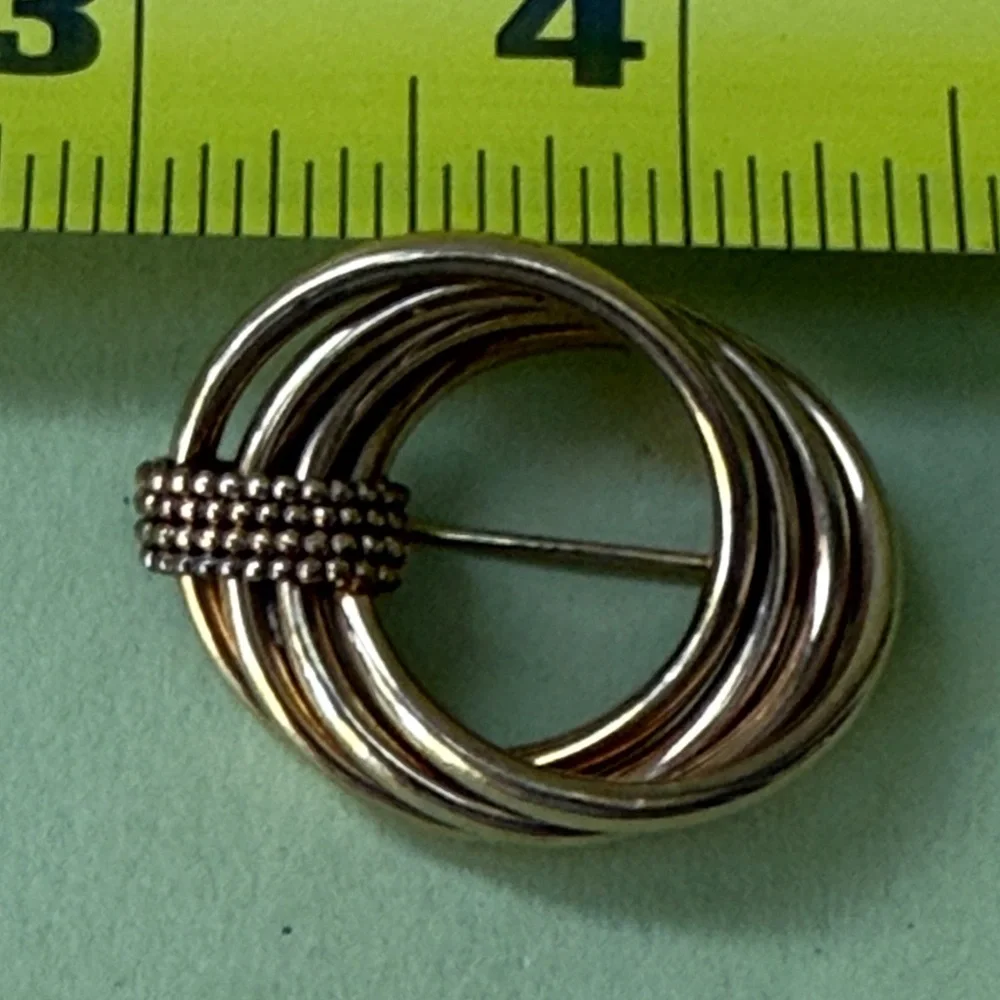 Vintage and Unique 12K Gold-Filled Multi-Hoop Brooch